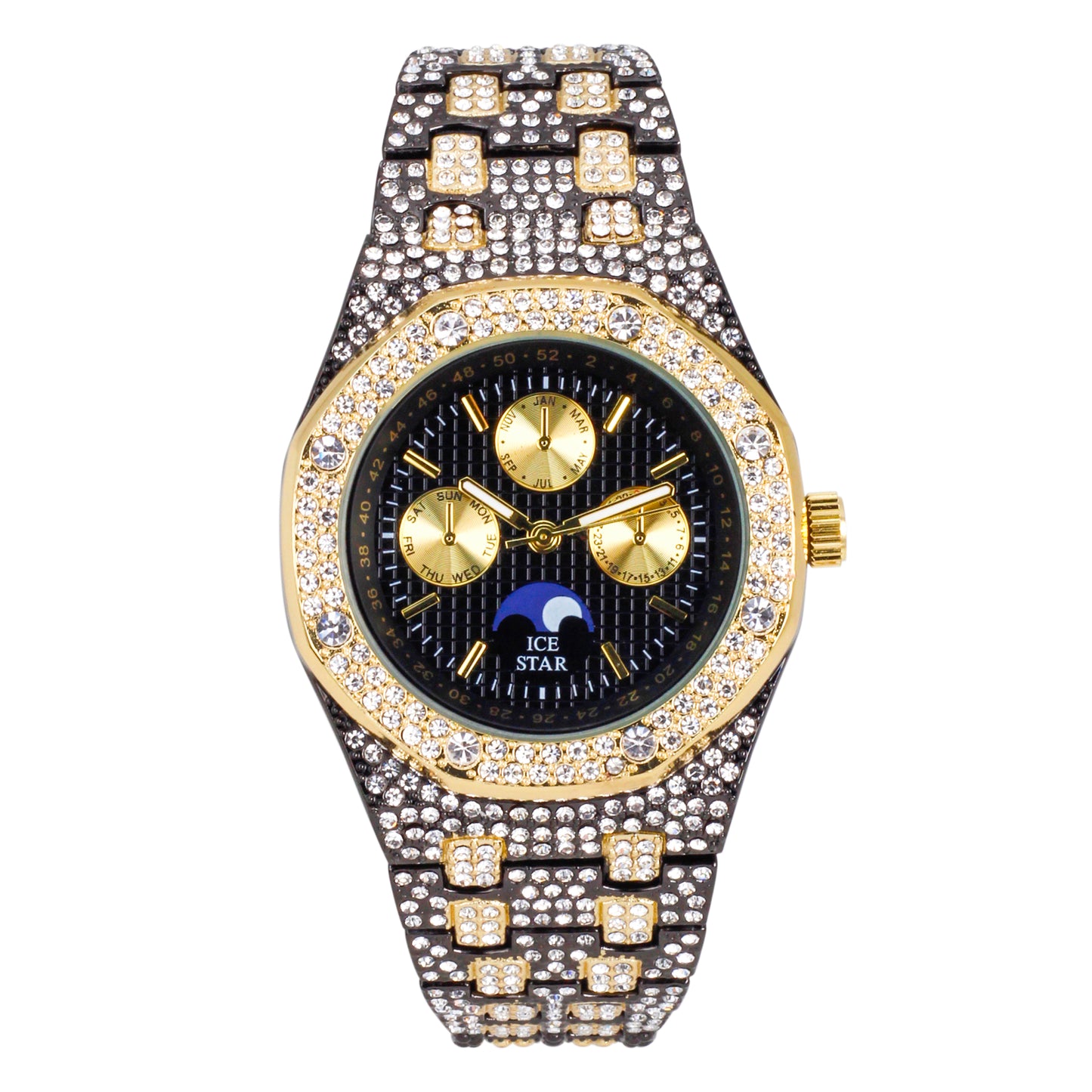 Urban Iced Out 42mm Metal Band Watch - 8785-MB
