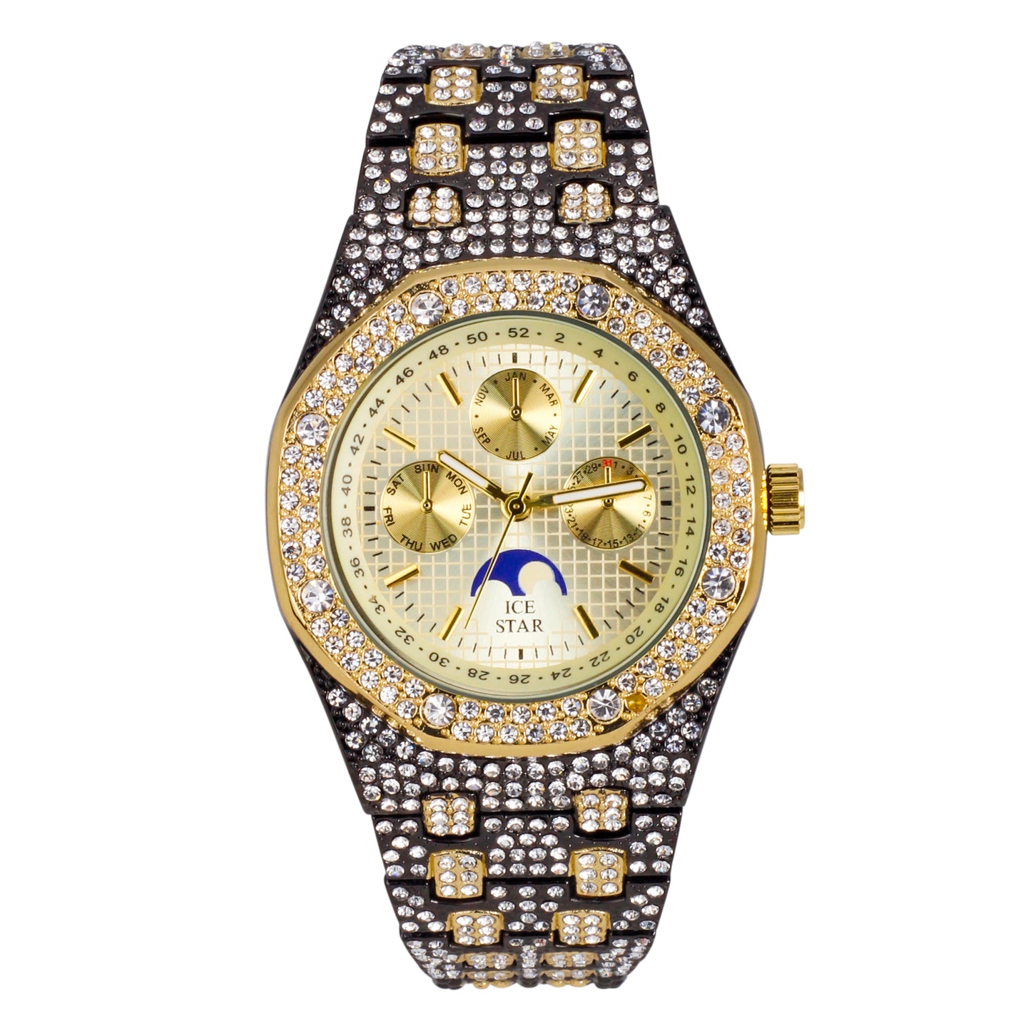 Urban Iced Out 42mm Metal Band Watch - 8785-MB