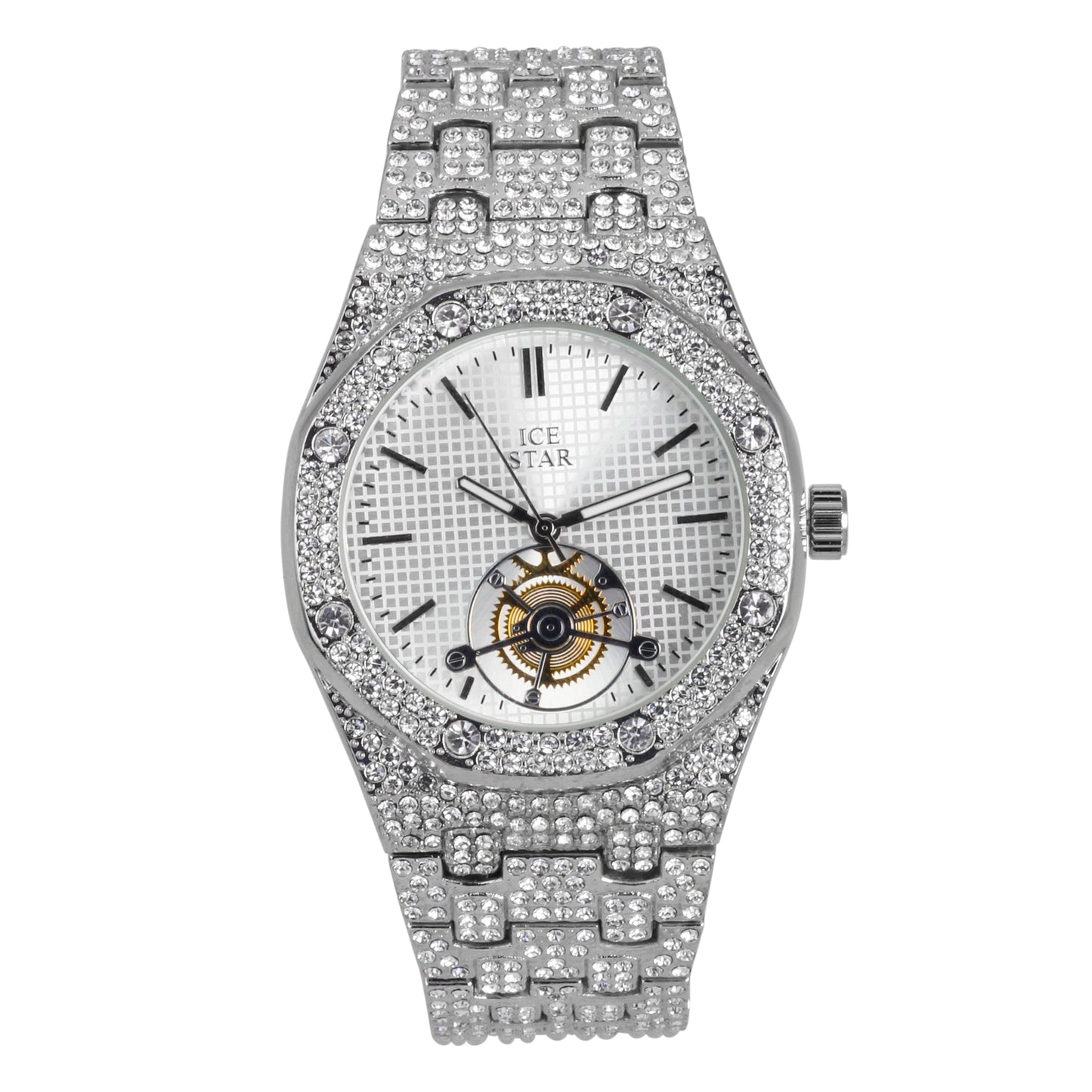 Urban Iced Out 42mm Metal Band Watch - 8832A-MB