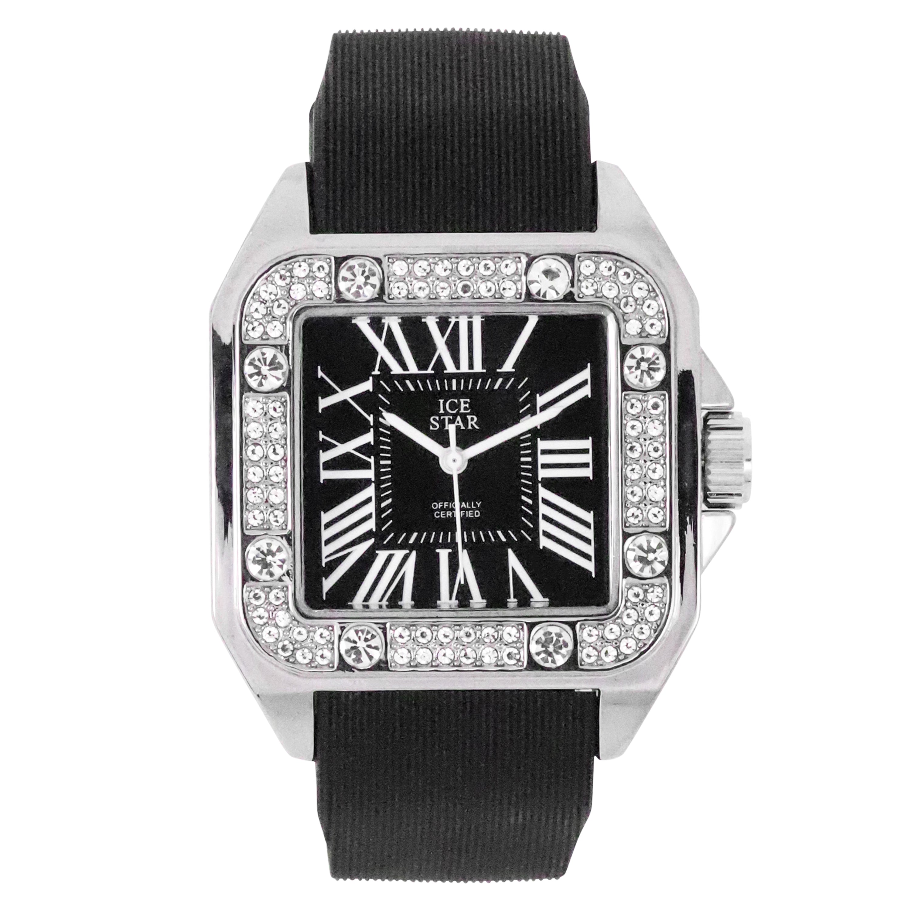 Men's Silicone Band Watch 40mm Silver - Square Dial