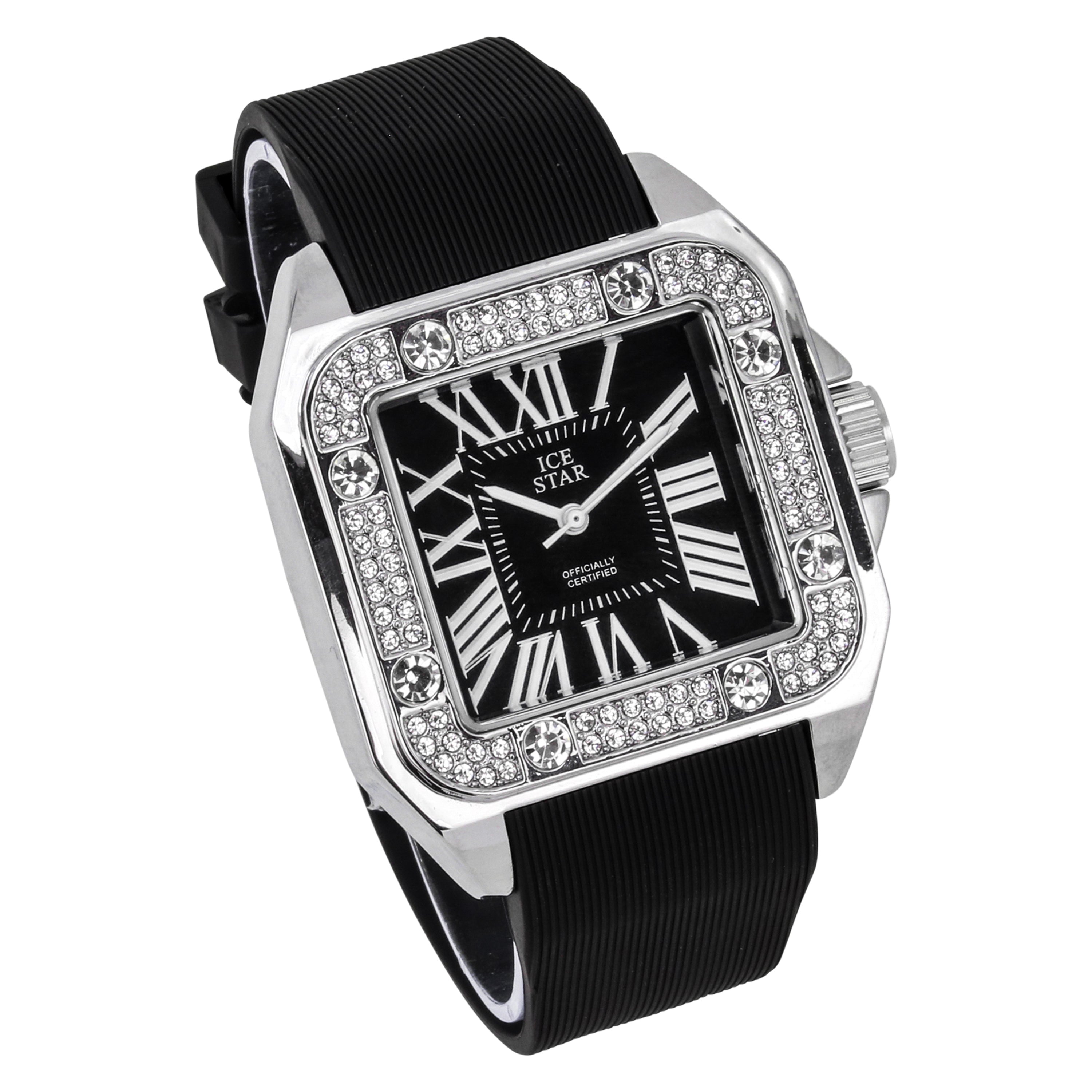 Men's Silicone Band Watch 40mm Silver - Square Dial
