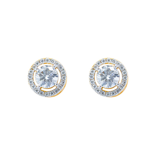 8mm Moissanite Cluster Earrings, 1.18ct Diamond Studs in Sterling Silver