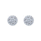 Front view of Moissanite cluster earrings featuring 0.57ct diamond studs in sterling silver.