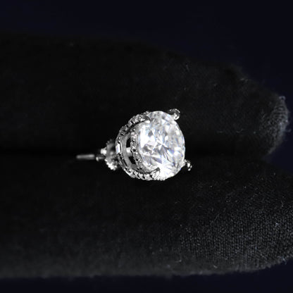 Diamond earring on a black background