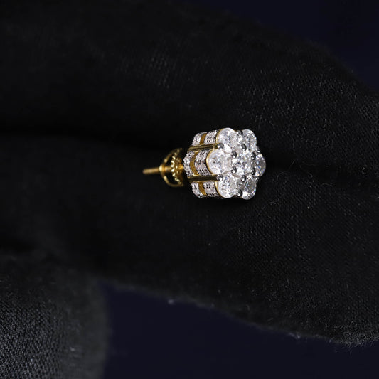 Diamond earring on a black velvet background
