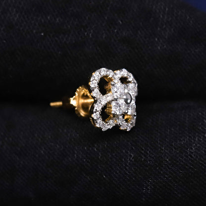 Diamond earring on a black background