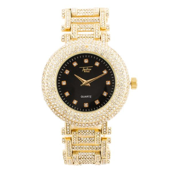 Urban Iced-Out Full Stone Metal Band Watch - 9109-MB