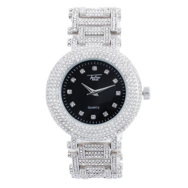 Urban Iced-Out Full Stone Metal Band Watch - 9109-MB