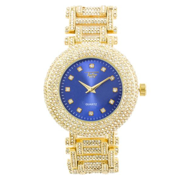 Urban Iced-Out Full Stone Metal Band Watch - 9109-MB