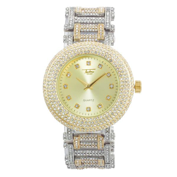 Urban Iced-Out Full Stone Metal Band Watch - 9109-MB