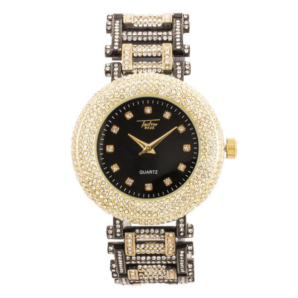Urban Iced-Out Full Stone Metal Band Watch - 9109-MB