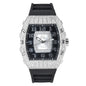 Iced Out 42.5mm Tonneau Watch - 9184-SB