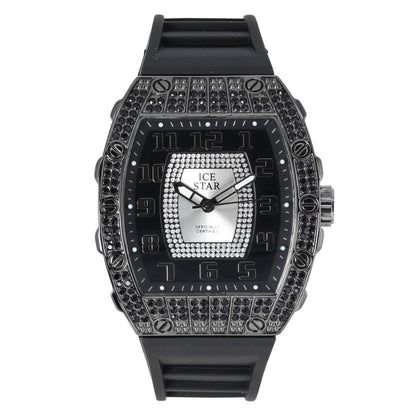 Iced Out 42.5mm Tonneau Watch - 9184-SB