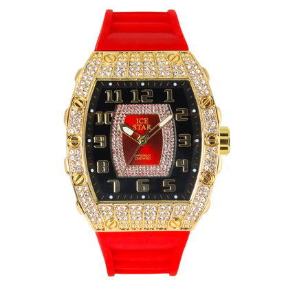 Iced Out 42.5mm Tonneau Watch - 9184-SB