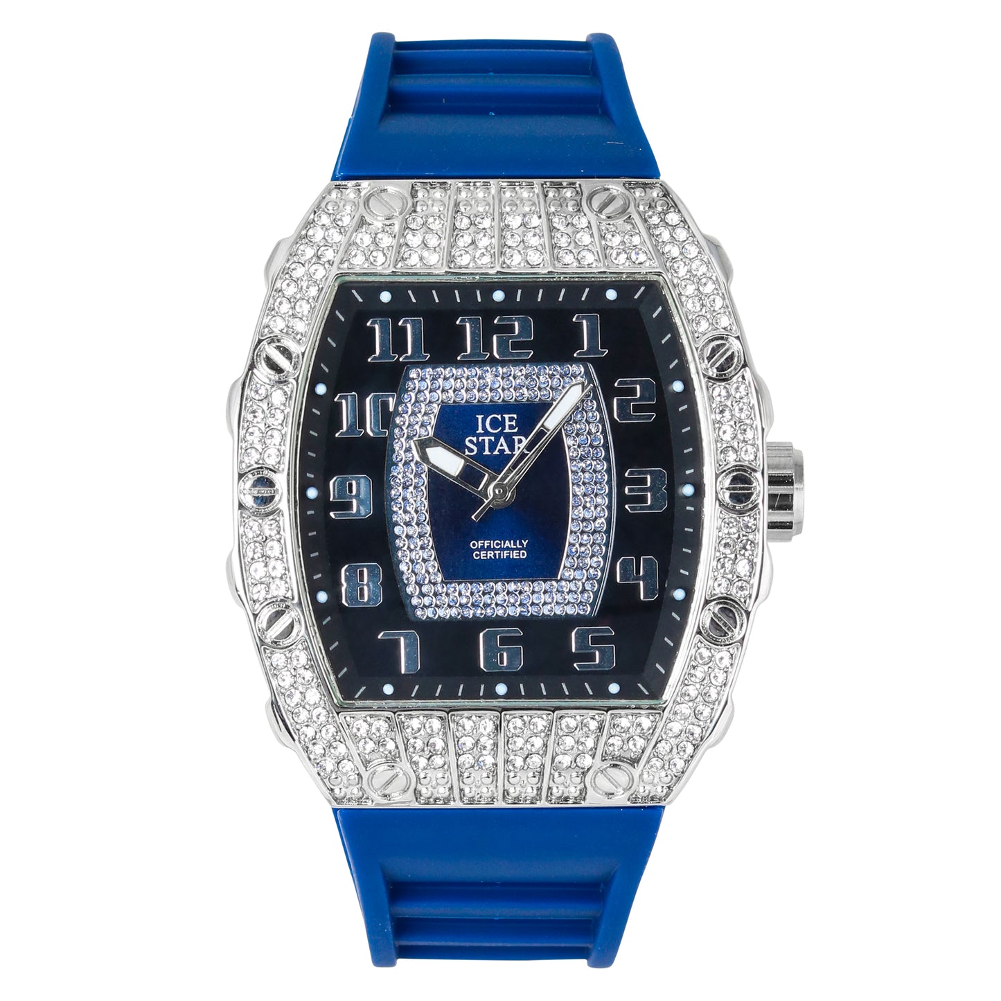 Iced Out 42.5mm Tonneau Watch - 9184-SB