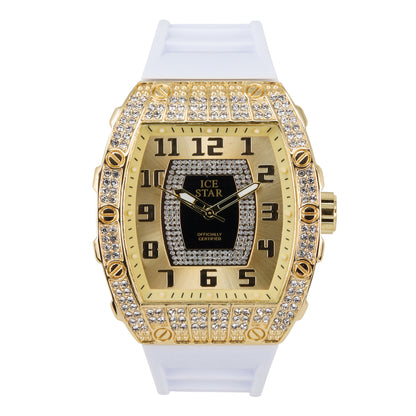 Iced Out 42.5mm Tonneau Watch - 9184-SB