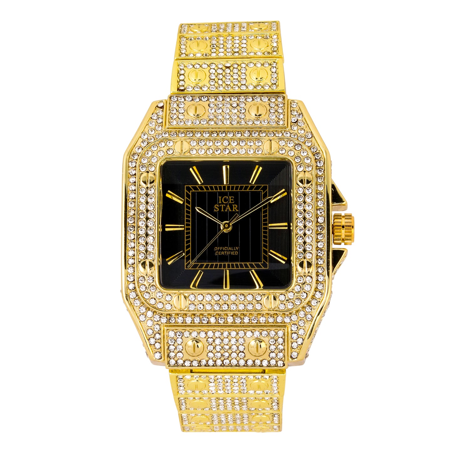 Urban 39mm Iced Out Square Watch - 9203-MB