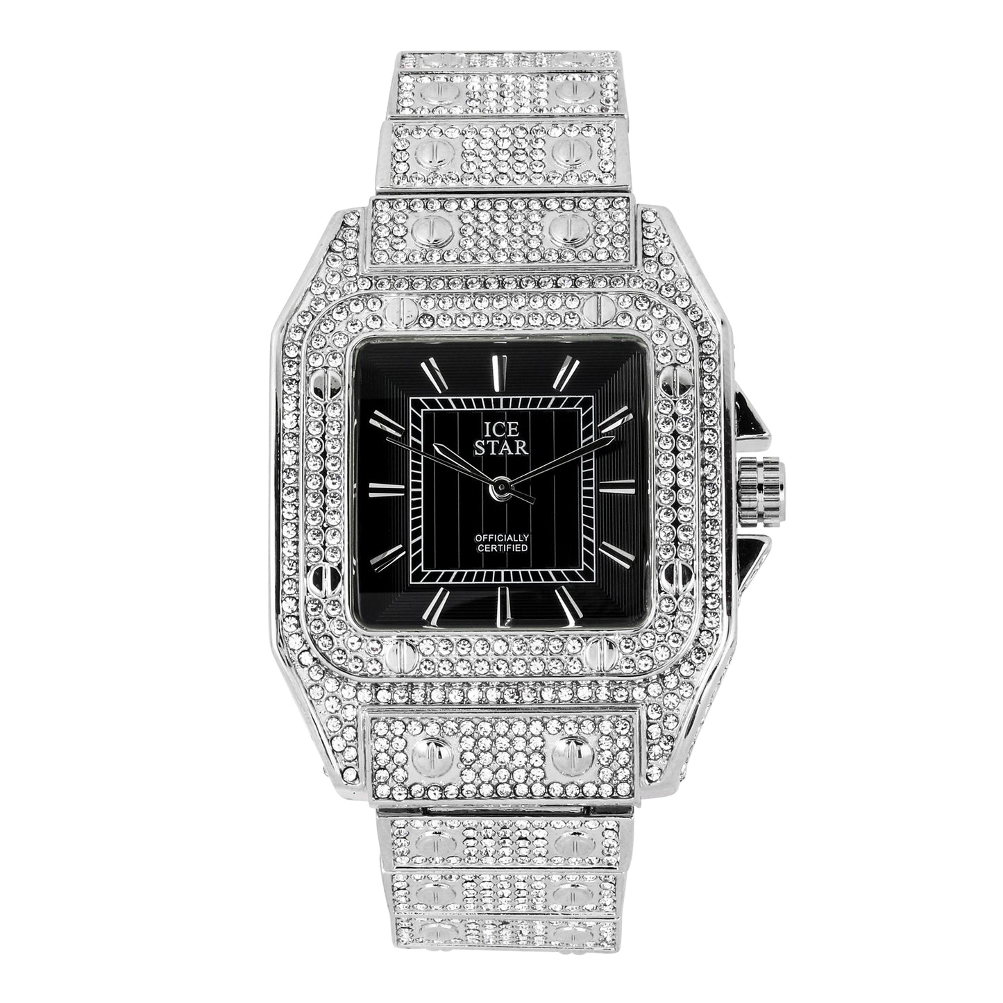 Urban 39mm Iced Out Square Watch - 9203-MB