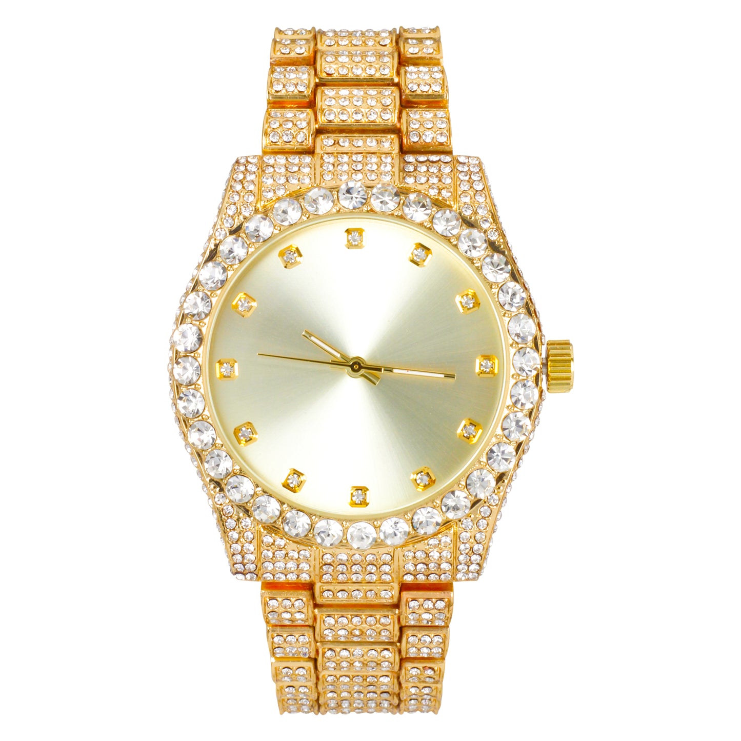 Urban Iced Out 42mm Metal Band Watch - 9478B-MB