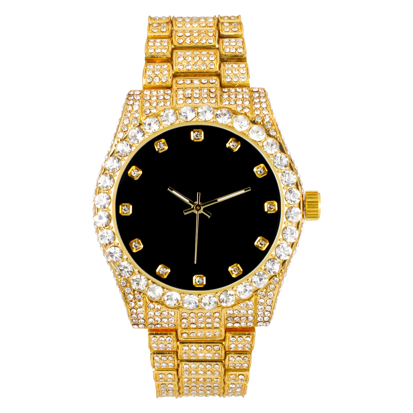 Urban Iced Out 42mm Metal Band Watch - 9478B-MB