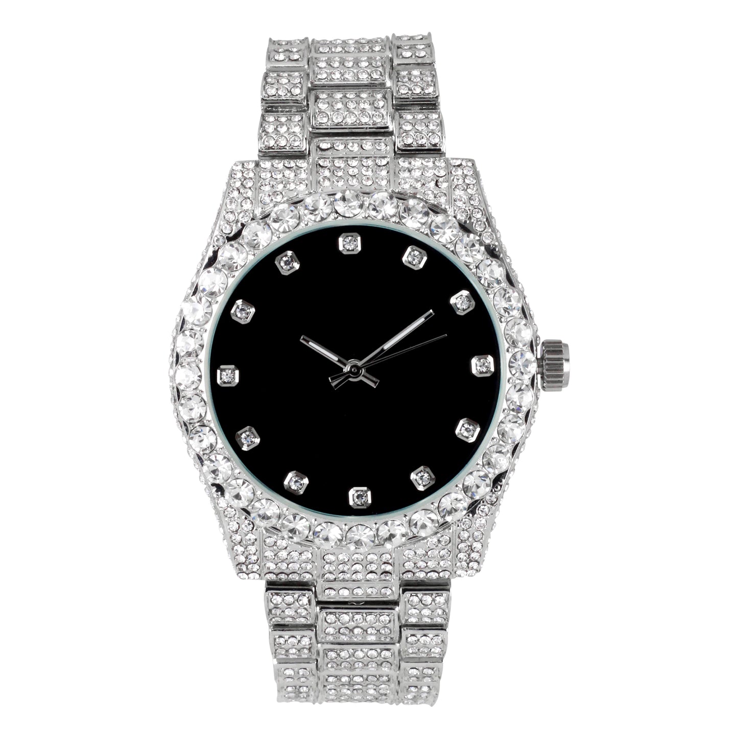 Urban Iced Out 42mm Metal Band Watch - 9478B-MB