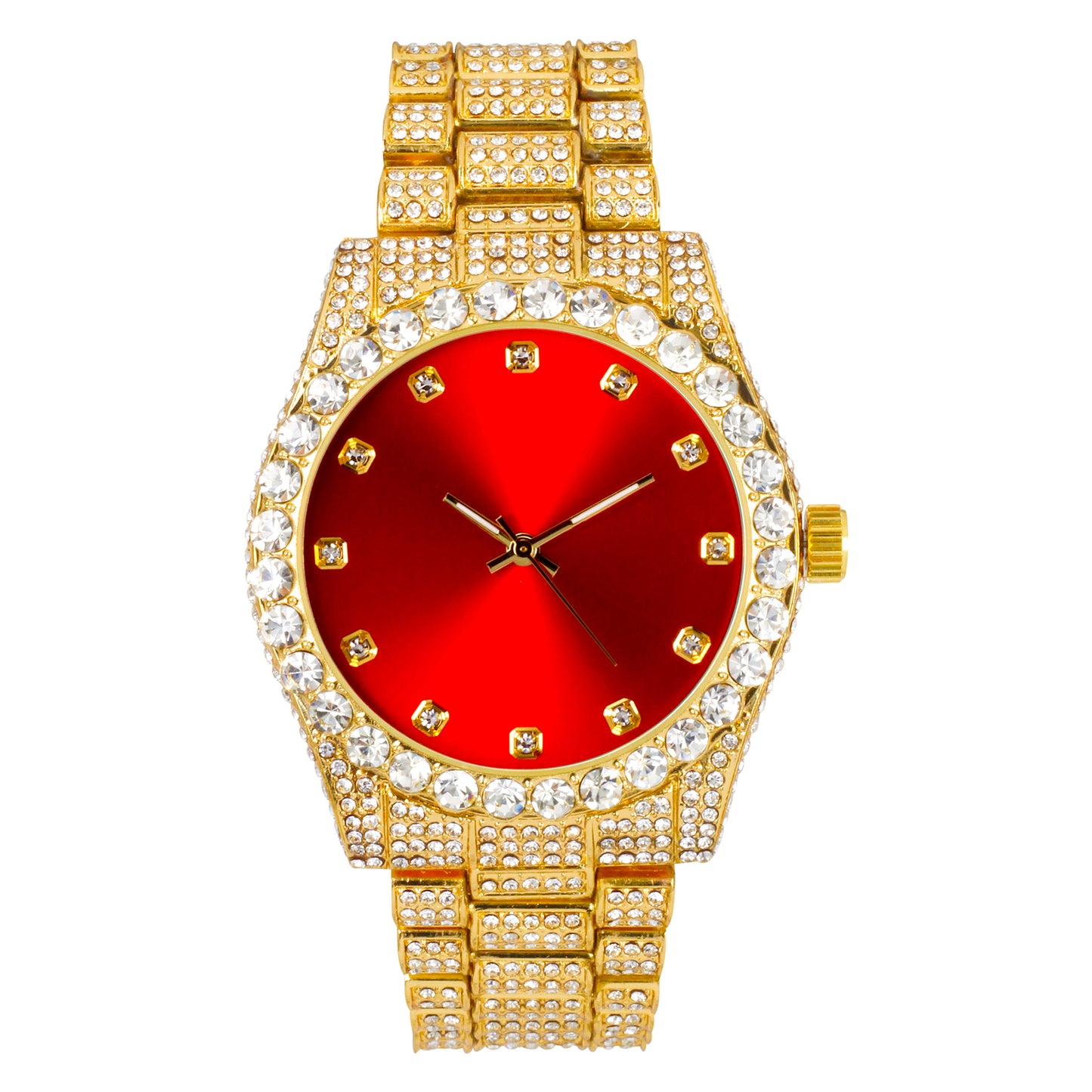 Urban Iced Out 42mm Metal Band Watch - 9478B-MB