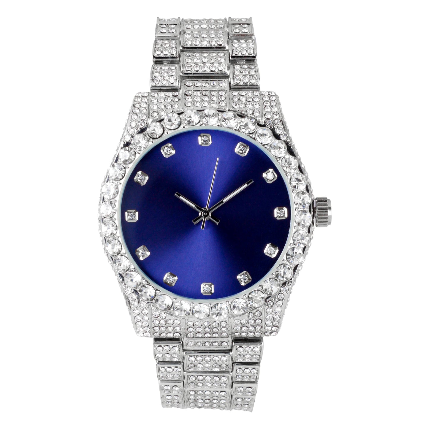 Urban Iced Out 42mm Metal Band Watch - 9478B-MB
