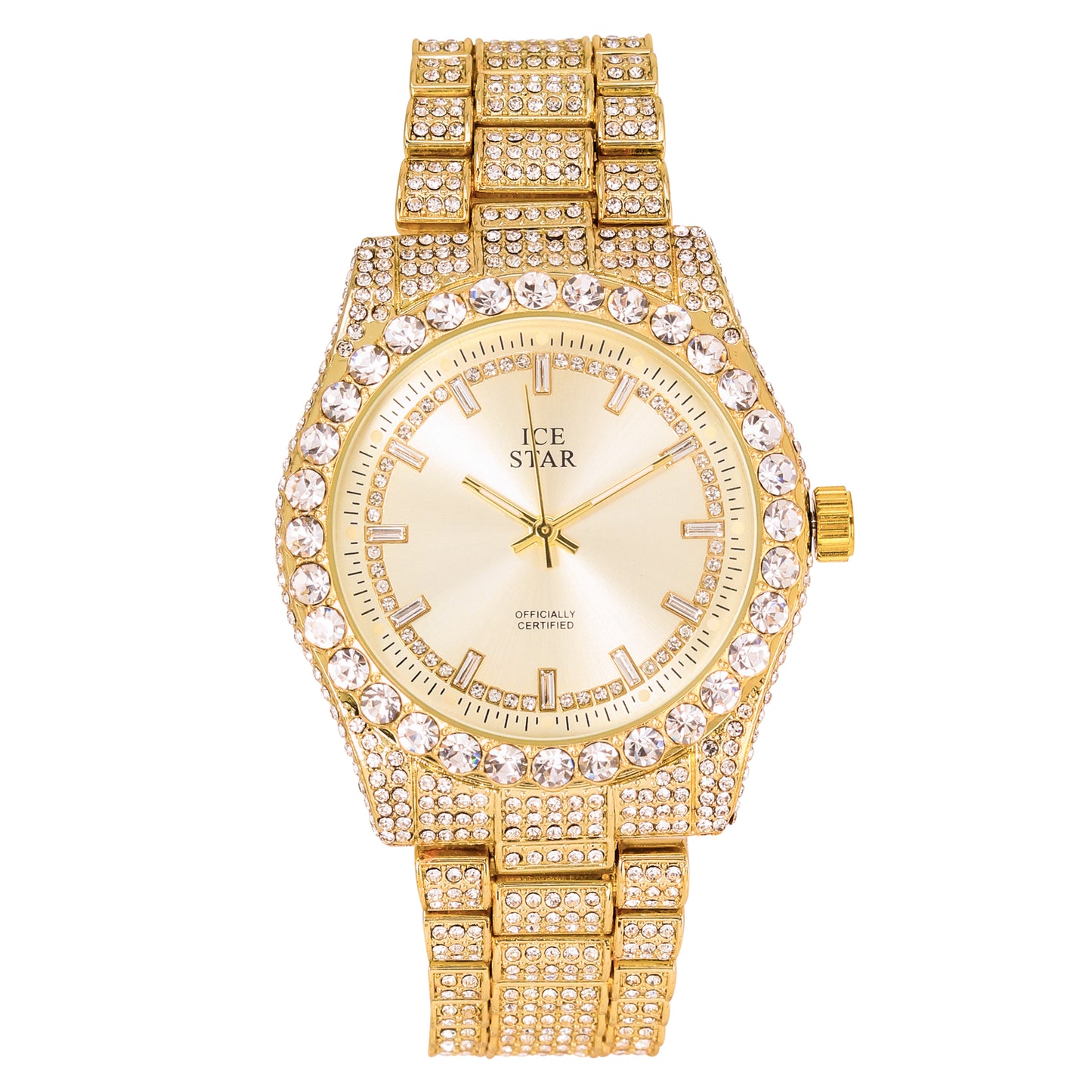 Urban Iced Out 42mm Metal Band Watch - 9478Q-MB