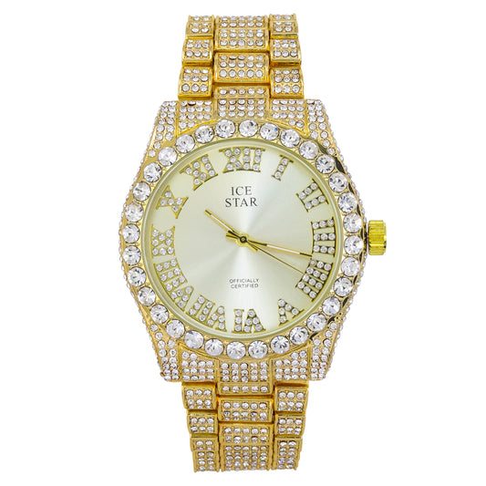 Urban Iced Out 42mm Metal Band Watch - 9478S-MB