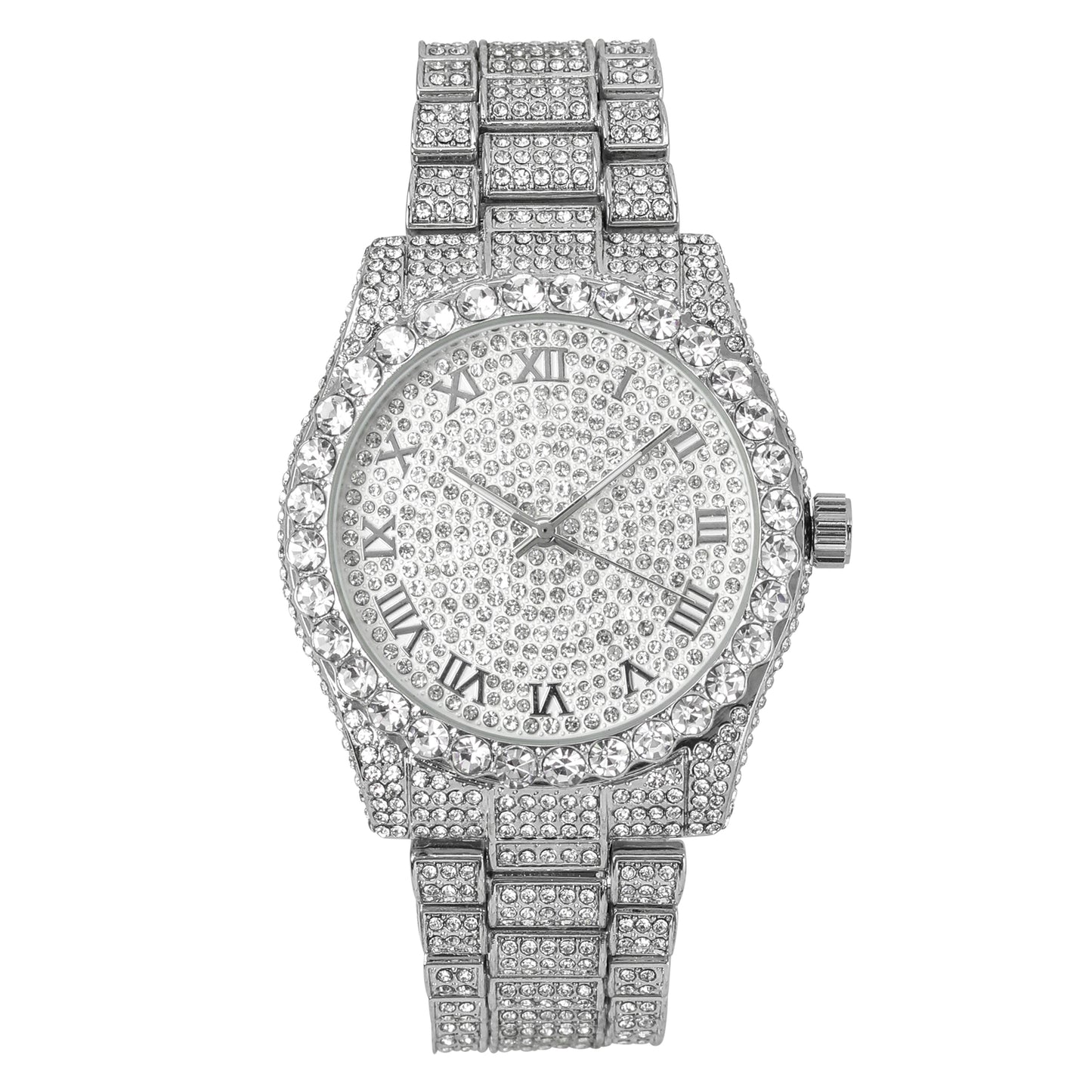 Urban Iced Out 42mm Metal Band Watch - 9478W-MB