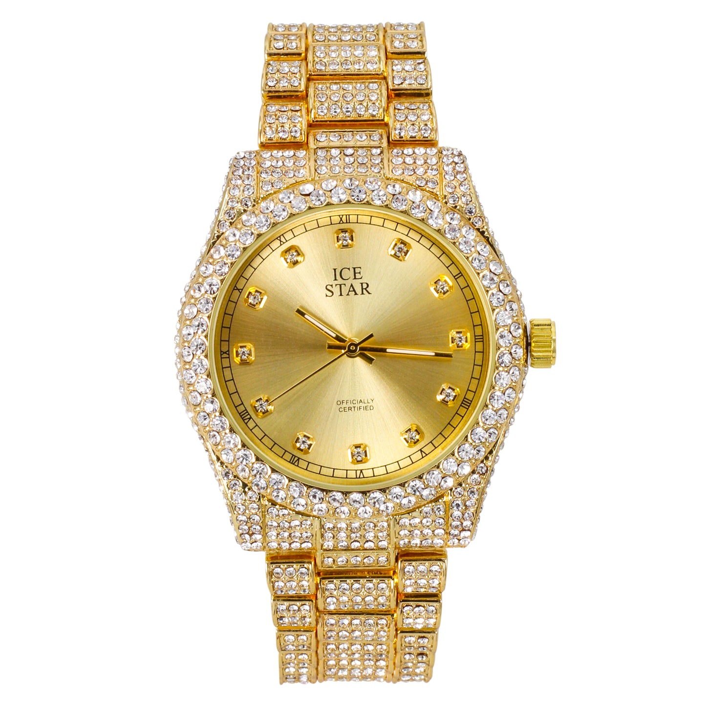 Urban Iced Out 42mm Metal Band Watch - 9479P-MB
