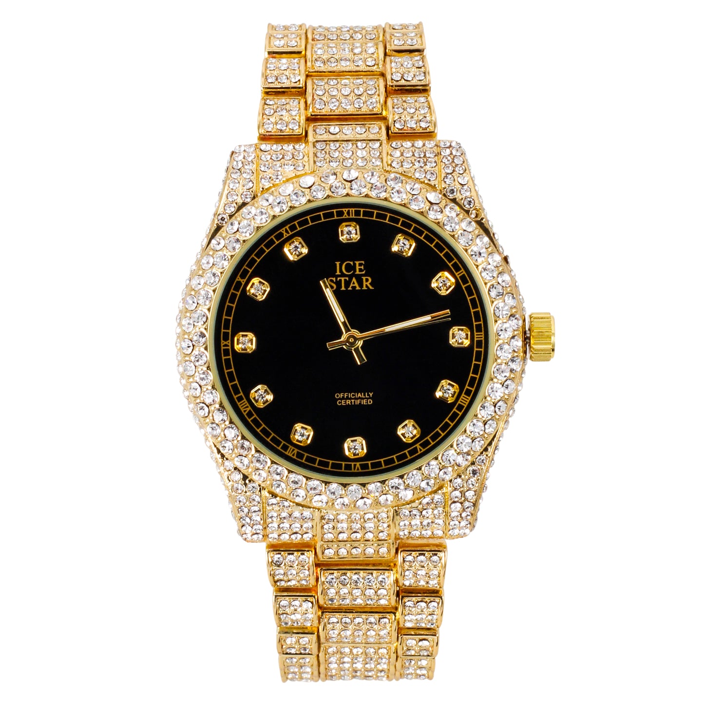 Urban Iced Out 42mm Metal Band Watch - 9479P-MB