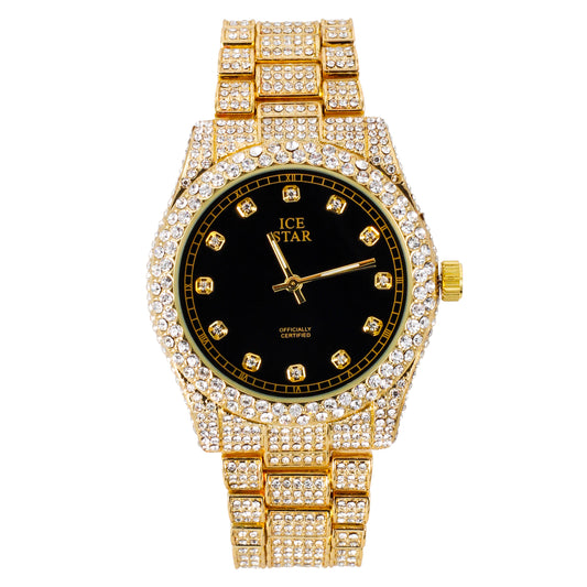 Urban Iced Out 42mm Metal Band Watch - 9479P-MB