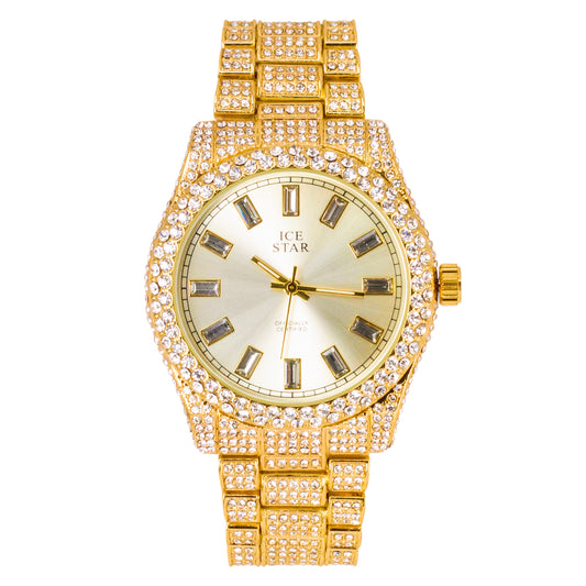 Urban Iced Out 42mm Metal Band Watch - 9479Q-MB