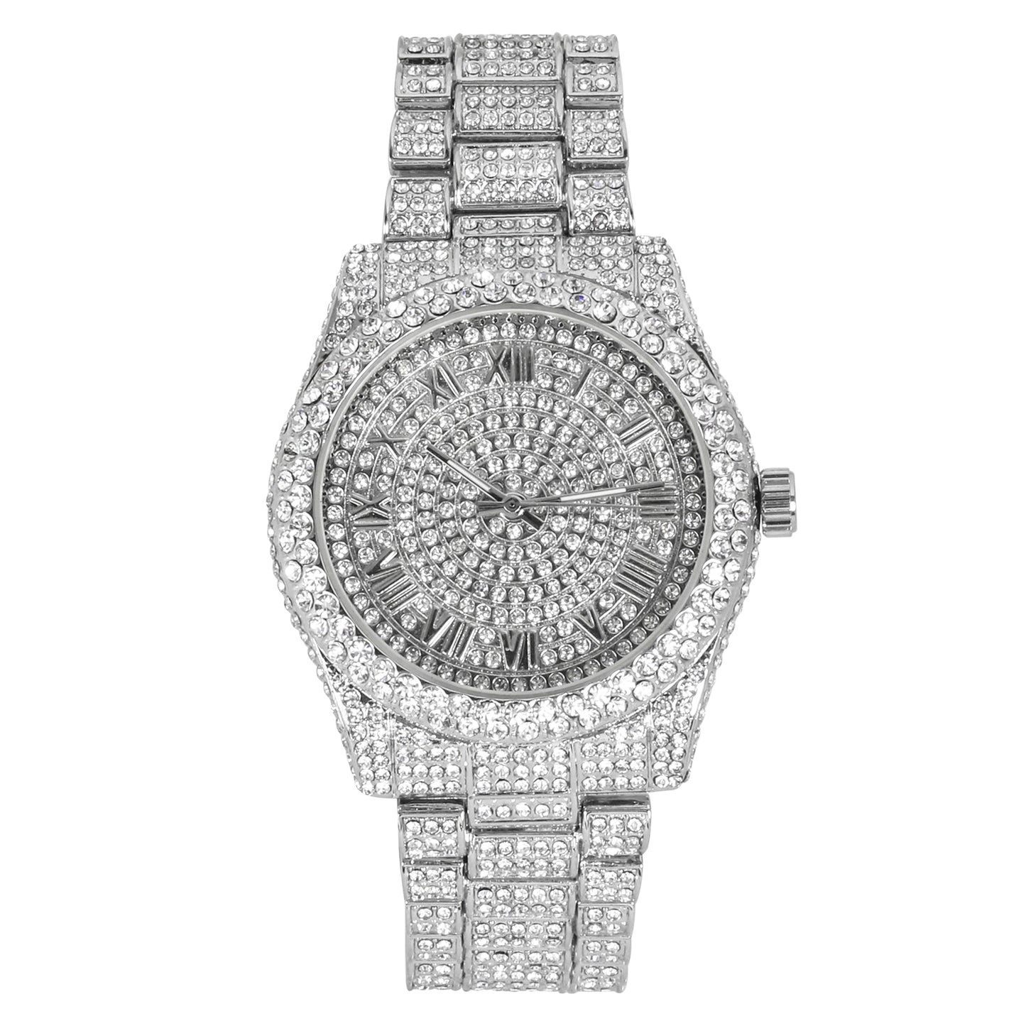 Urban Iced Out 42mm Metal Band Watch - 9479W-MB