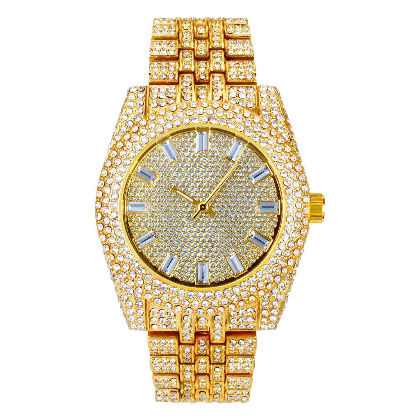 Urban Iced Out 42mm Metal Band Watch - 9480B-MB