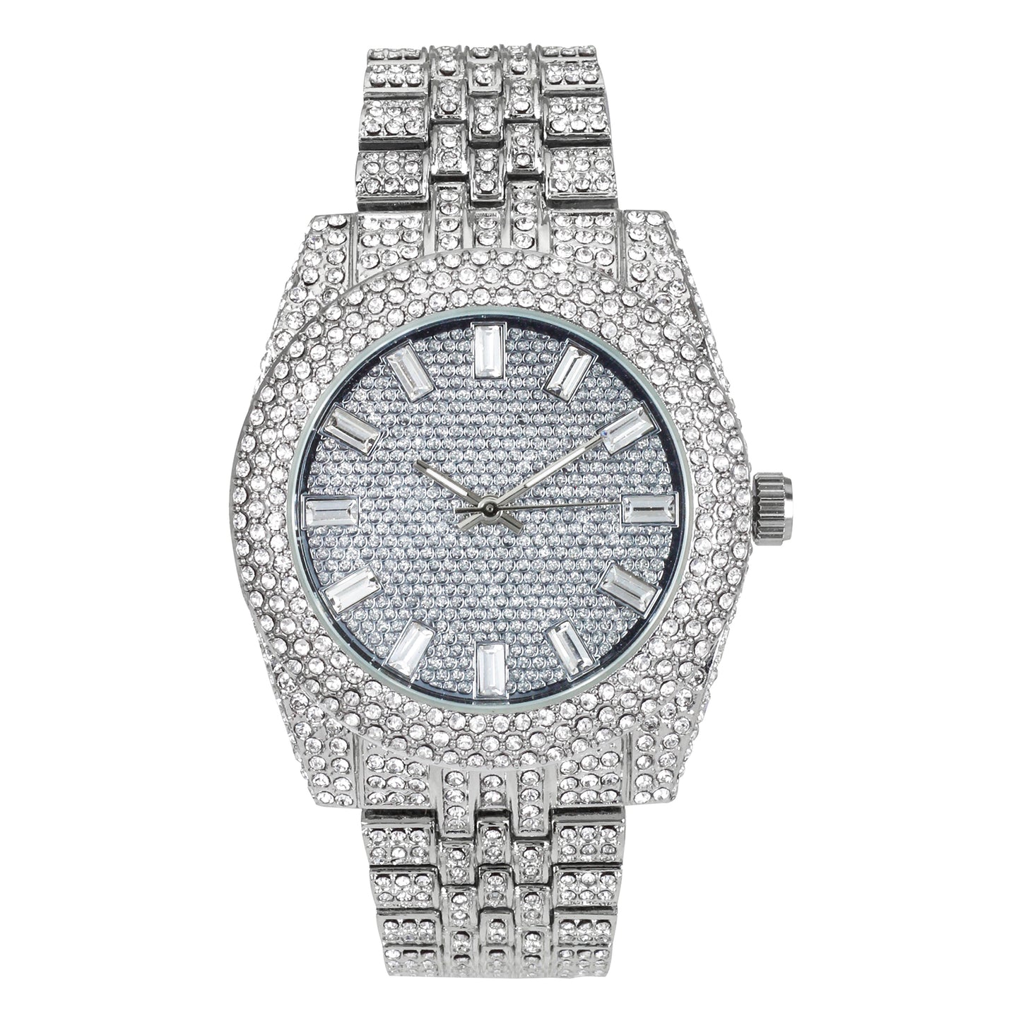 Urban Iced Out 42mm Metal Band Watch - 9480B-MB