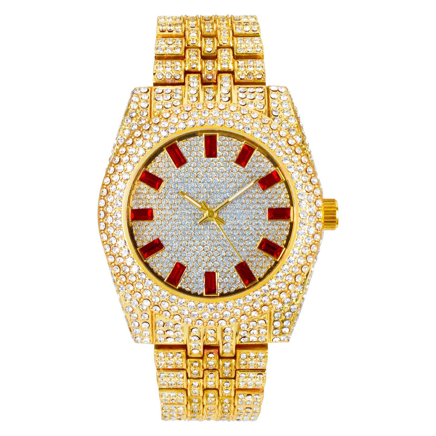 Urban Iced Out 42mm Metal Band Watch - 9480B-MB