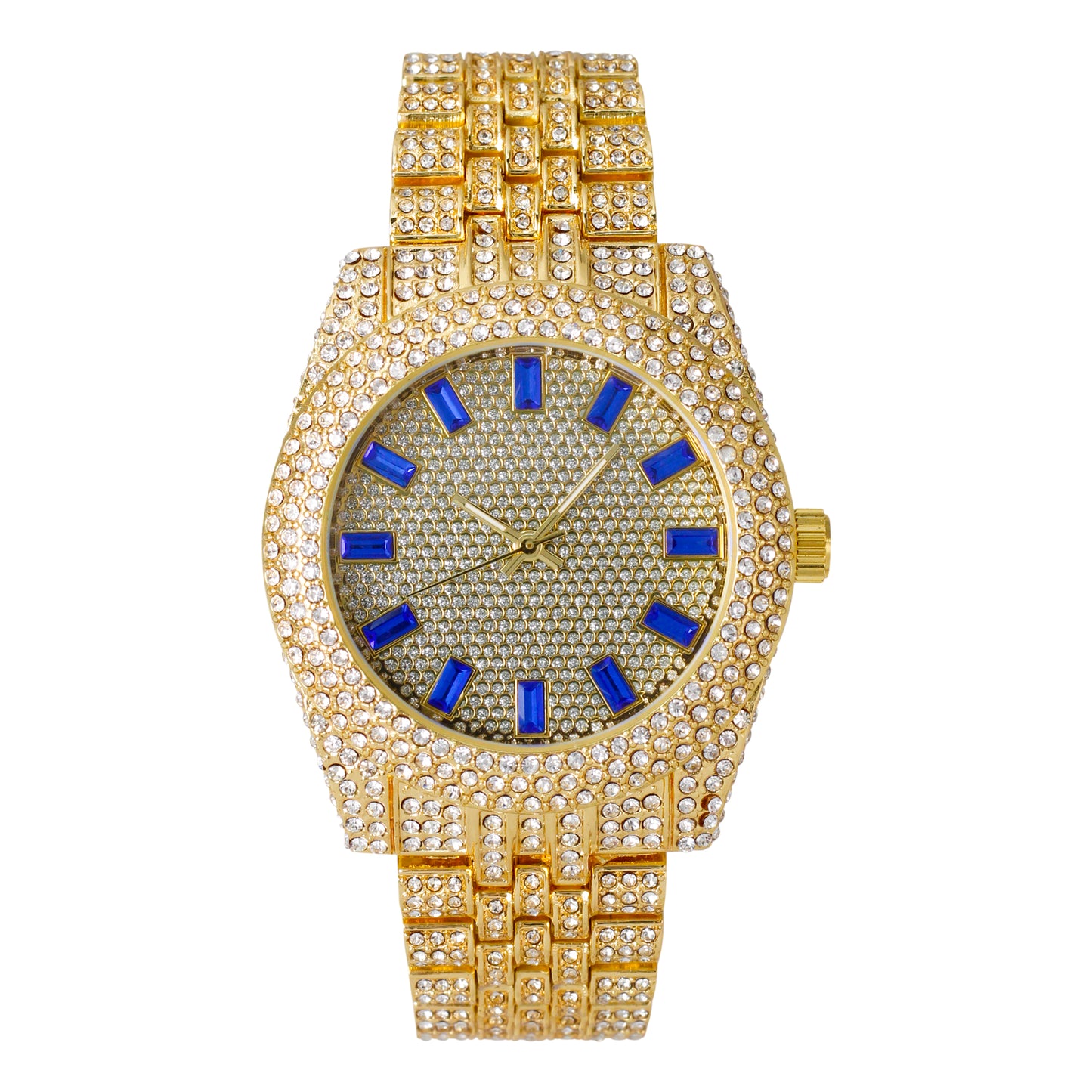 Urban Iced Out 42mm Metal Band Watch - 9480B-MB