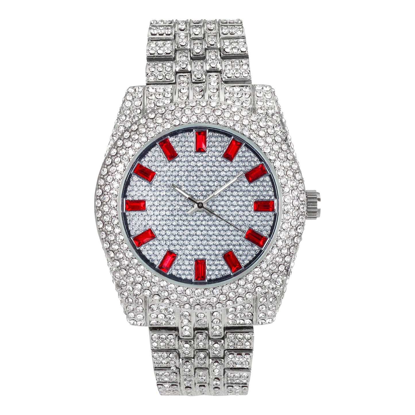 Urban Iced Out 42mm Metal Band Watch - 9480B-MB