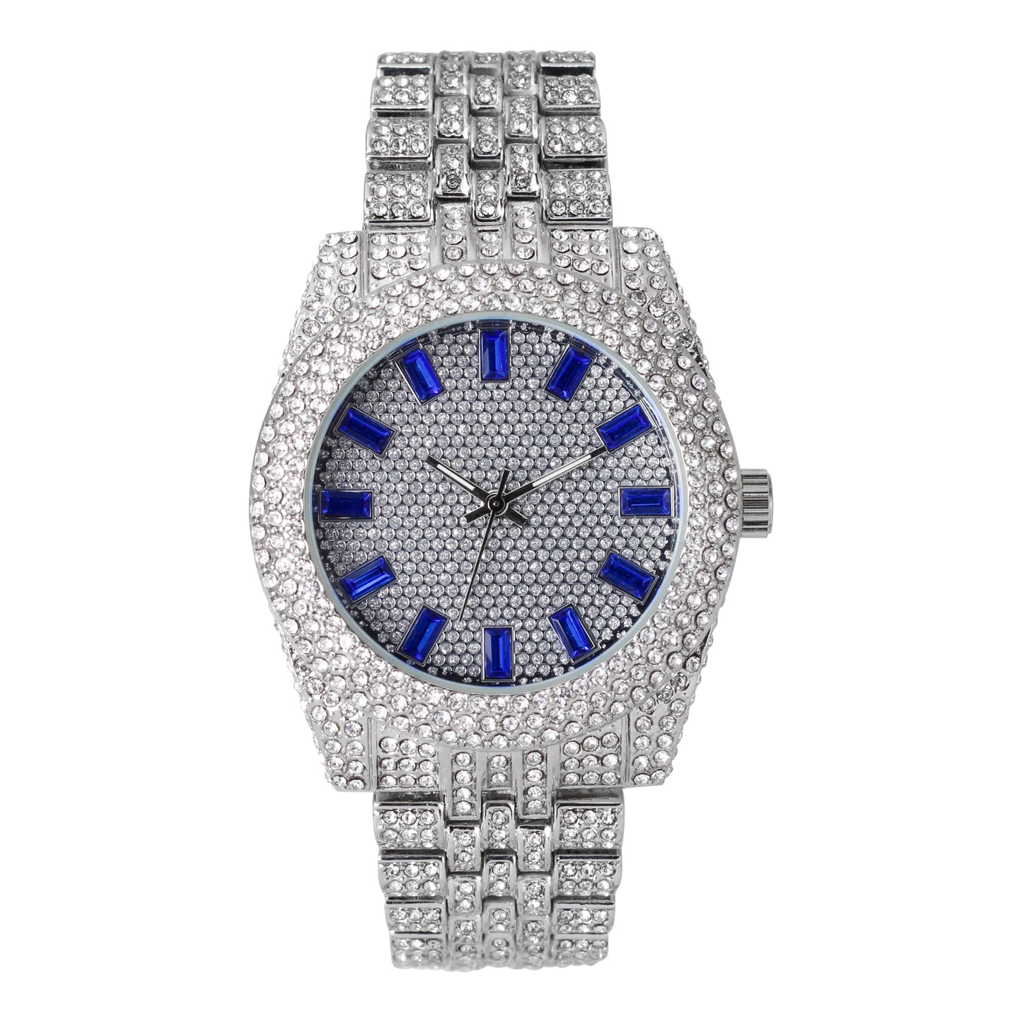 Urban Iced Out 42mm Metal Band Watch - 9480B-MB