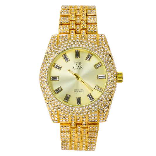 Urban Iced Out 42mm Metal Band Watch - 9480Q-MB