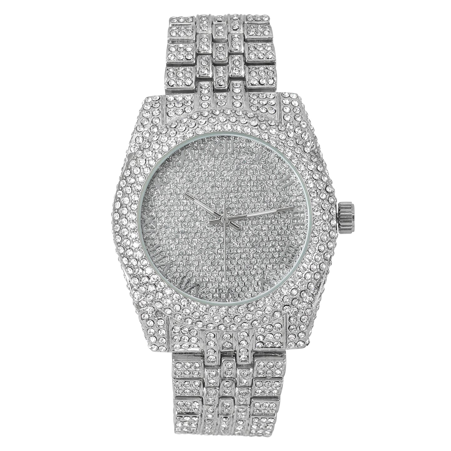 Urban Iced Out 42mm Metal Band Watch - 9480V-MB