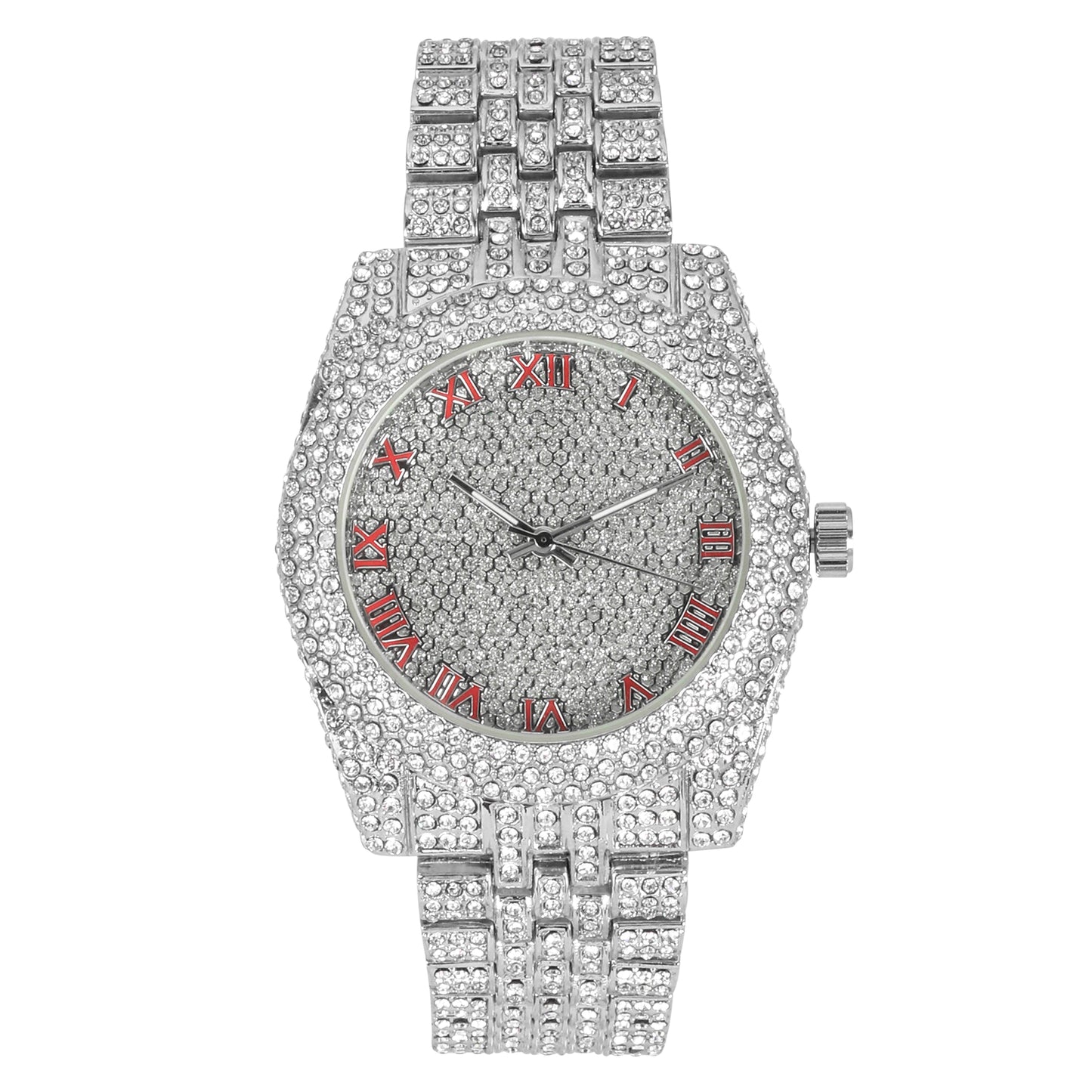 Urban Iced Out 42mm Metal Band Watch - 9480V-MB