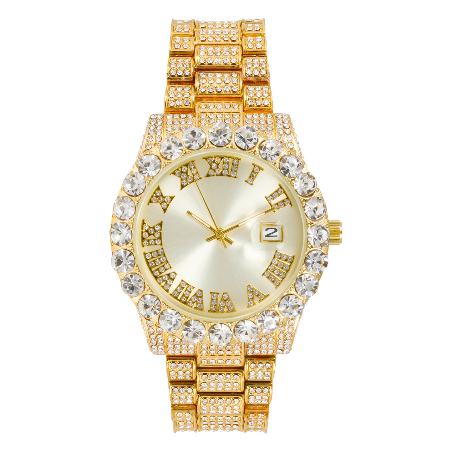 Urban Iced Out 43mm Metal Band Watch - 9482A-MB