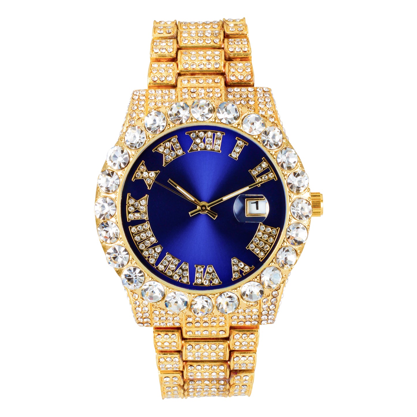 Urban Iced Out 43mm Metal Band Watch - 9482A-MB