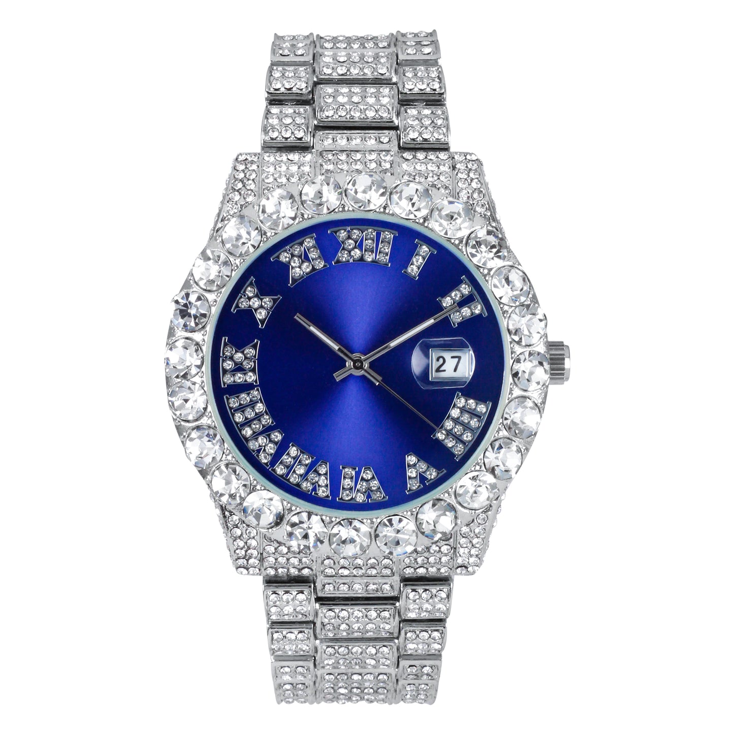 Urban Iced Out 43mm Metal Band Watch - 9482A-MB