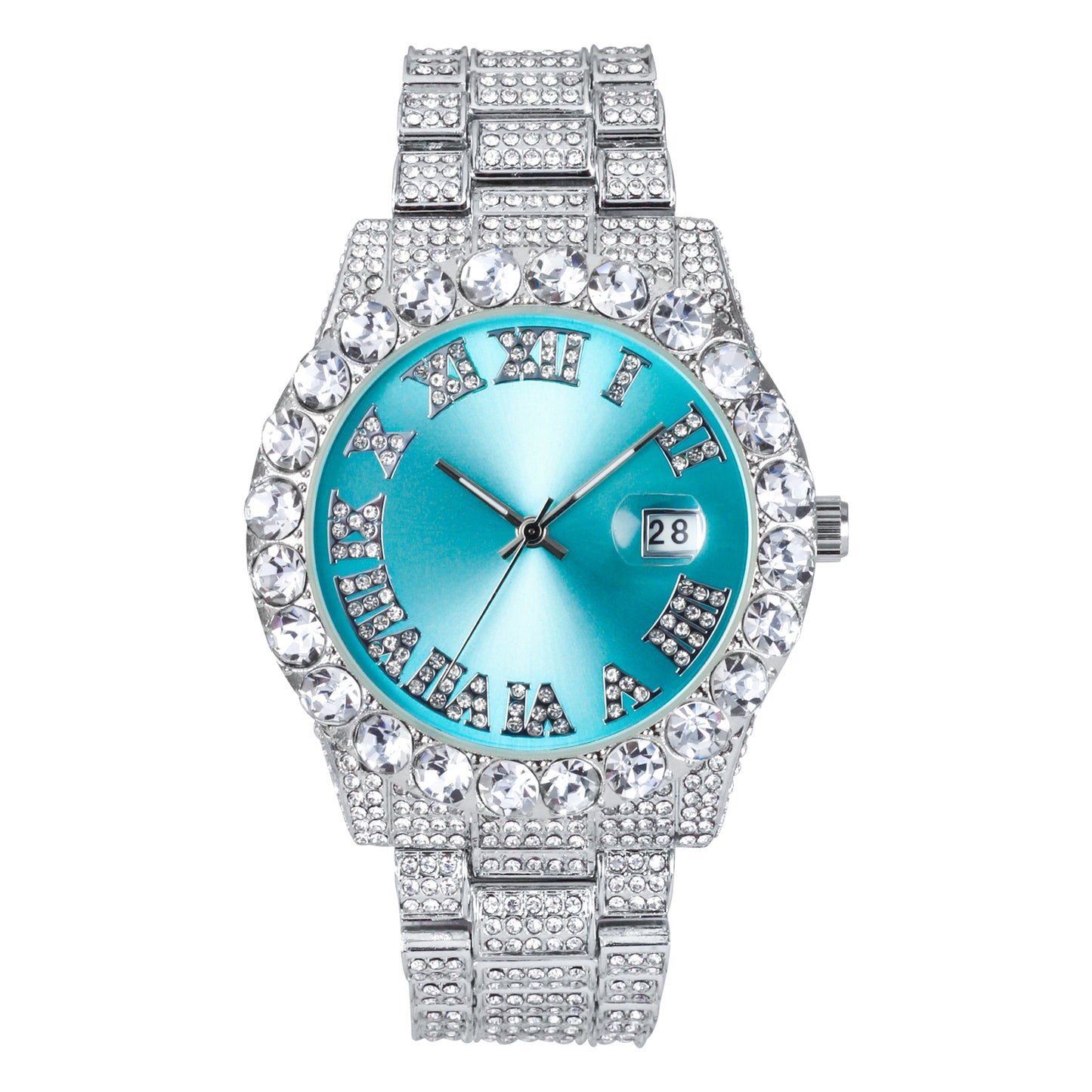 Urban Iced Out 43mm Metal Band Watch - 9482A-MB