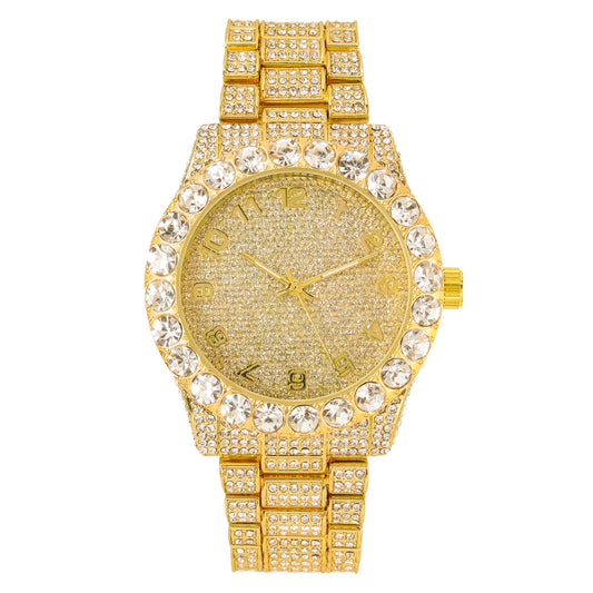 Urban Iced Out 43mm Metal Band Watch - 9482N-MB
