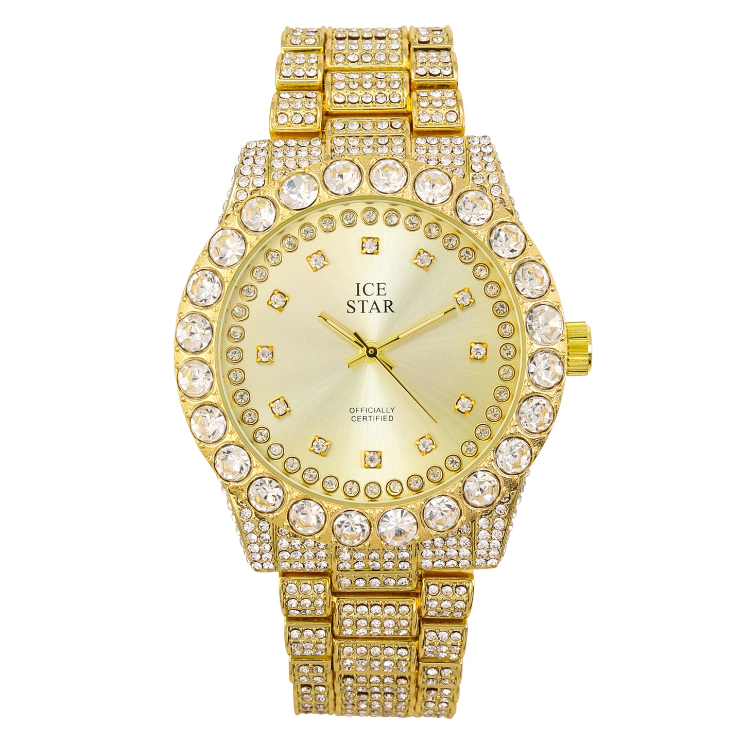 Urban Iced Out 43mm Metal Band Watch - 9482P-MB